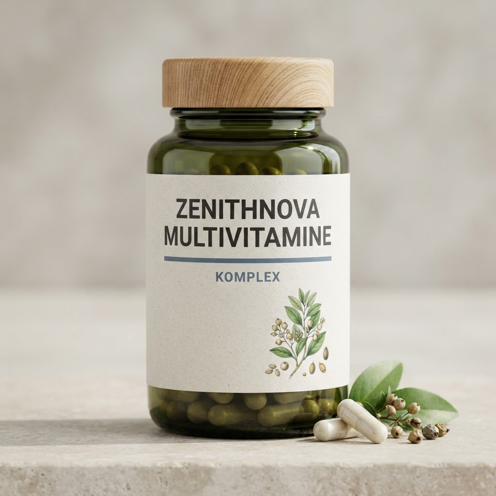 ZenithNova Multivitamine fles met ingrediënten